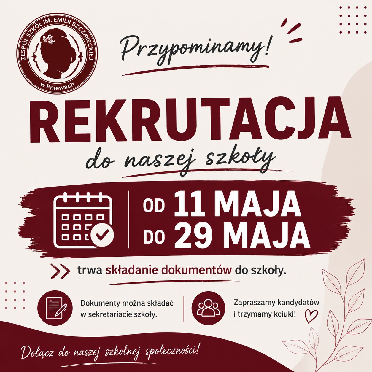 Informacja dla kandydatów – termin składania dokumentów