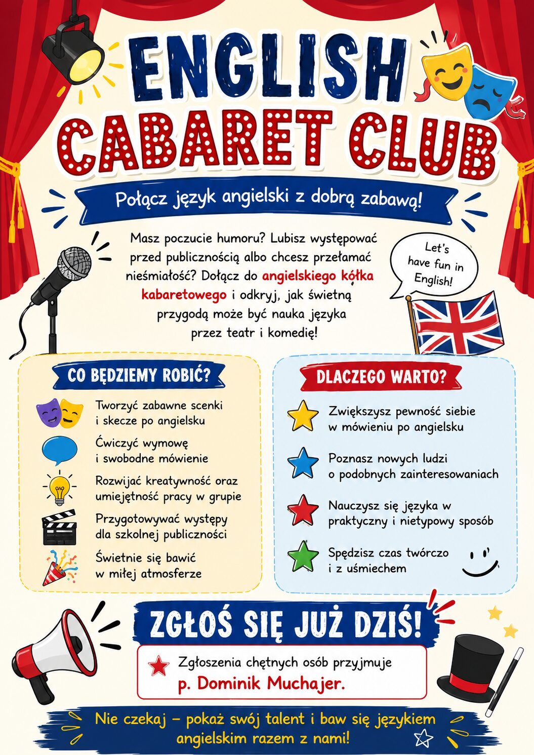 Dołącz do Angielskiego Koła Kabaretowego