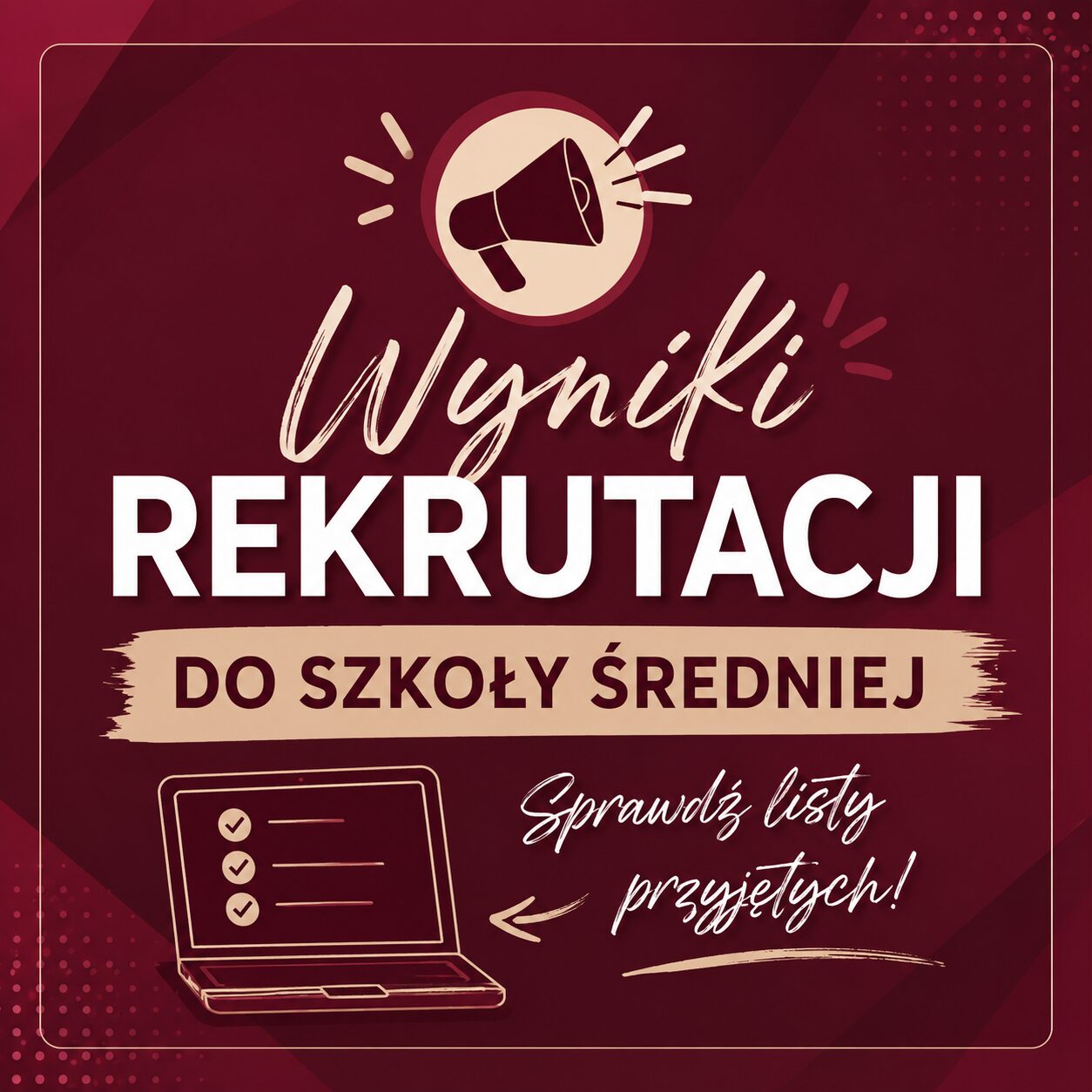 Listy przyjętych do Zespołu Szkół im. Emilii Sczanieckiej w Pniewach na Rok Szkolny 2026/2027